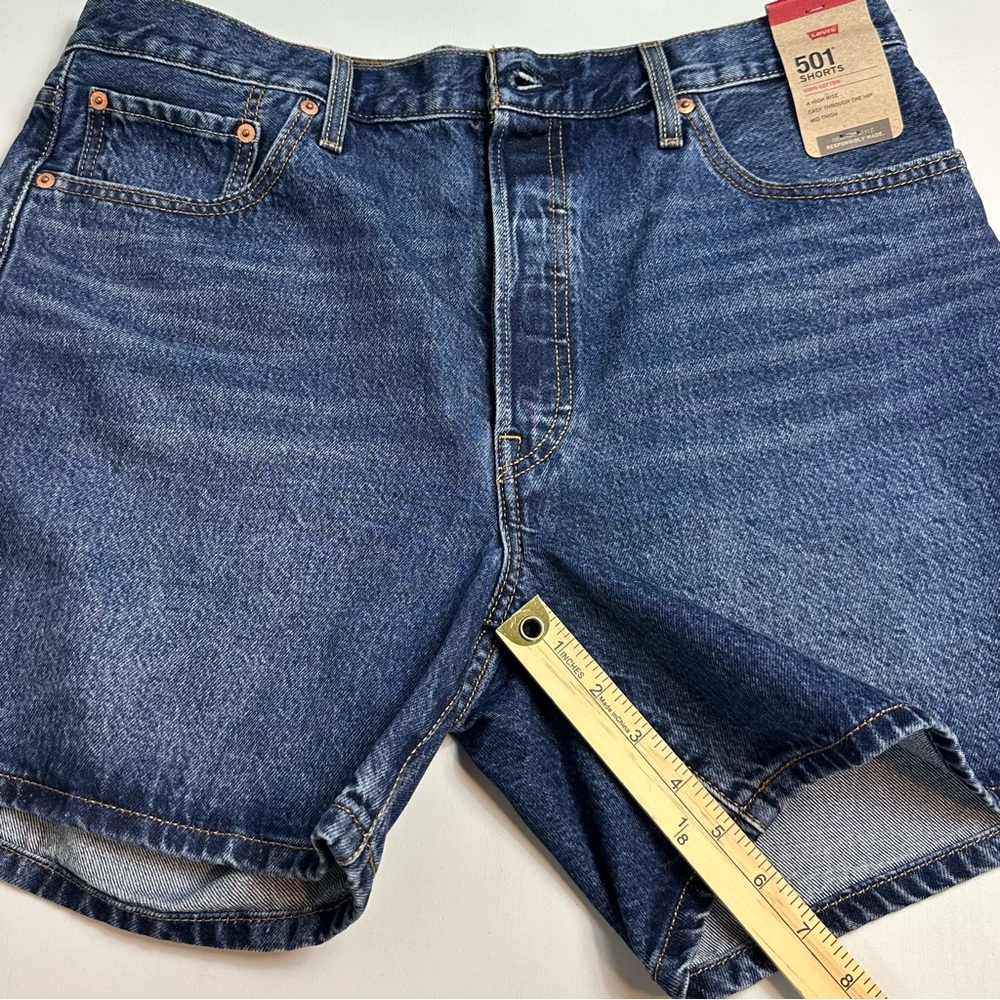 Levi's Mid Wash Blue Jean Shorts - Picture 10 of 14